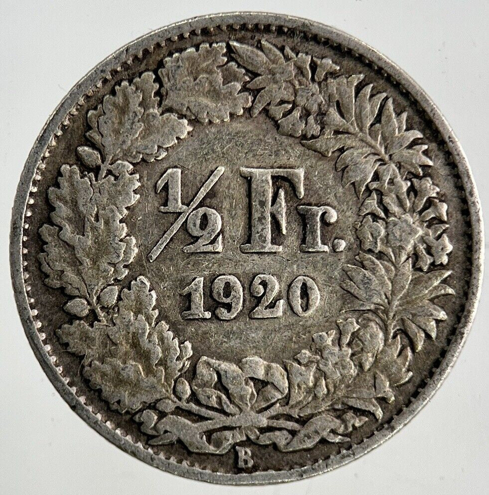 1920 Switzerland Swiss 1/2 Half Franc Silver Coin | Collectable Grade