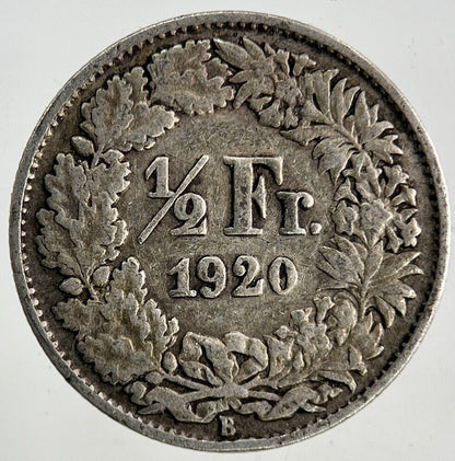 1920 Switzerland Swiss 1/2 Half Franc Silver Coin | Collectable Grade