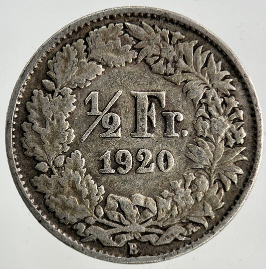 1920 Switzerland Swiss 1/2 Half Franc Silver Coin | Collectable Grade
