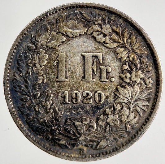 1920 Switzerland Swiss 1 Franc Silver Coin | Fine Collectable Grade