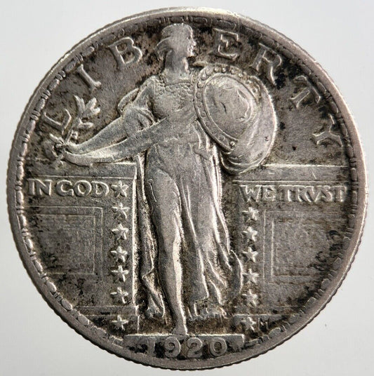 1920 US USA Standing Liberty Quarter Silver Coin | Very High Grade | a5369