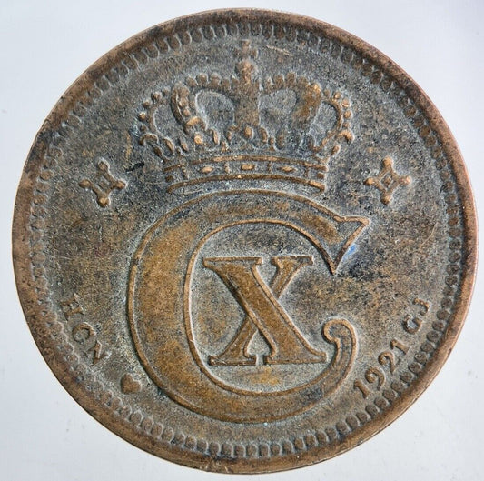 1921 Denmark 5 Ore Coin | Fine Collectable Grade