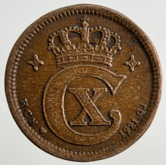 1921 Denmark 1 Ore Coin | Fine Collectable Grade