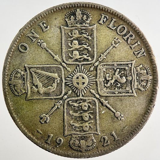 1921 George V Florin Silver Coin | Fine Collectable Grade | a8105