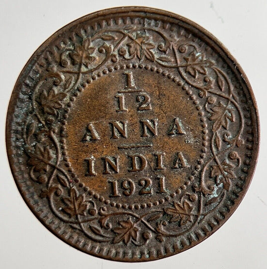 1921 India 1/12 Anna Coin | Very High Grade | a8881