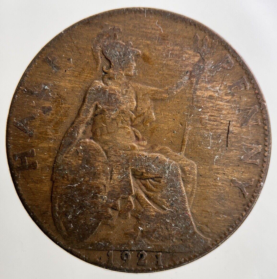 1921 George V Half-Penny Coin | Fair Grade