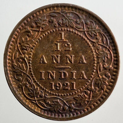 1921 India 1/12 Anna Coin | Very High Grade | a3862