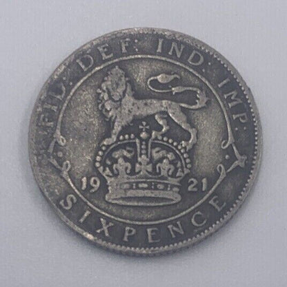 1921 George V Sixpence | British Silver Coin | Collectable Grade | a035
