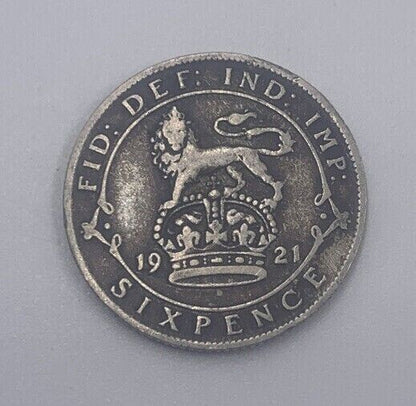 1921 George V Sixpence | British Silver Coin | Collectable Grade | a36