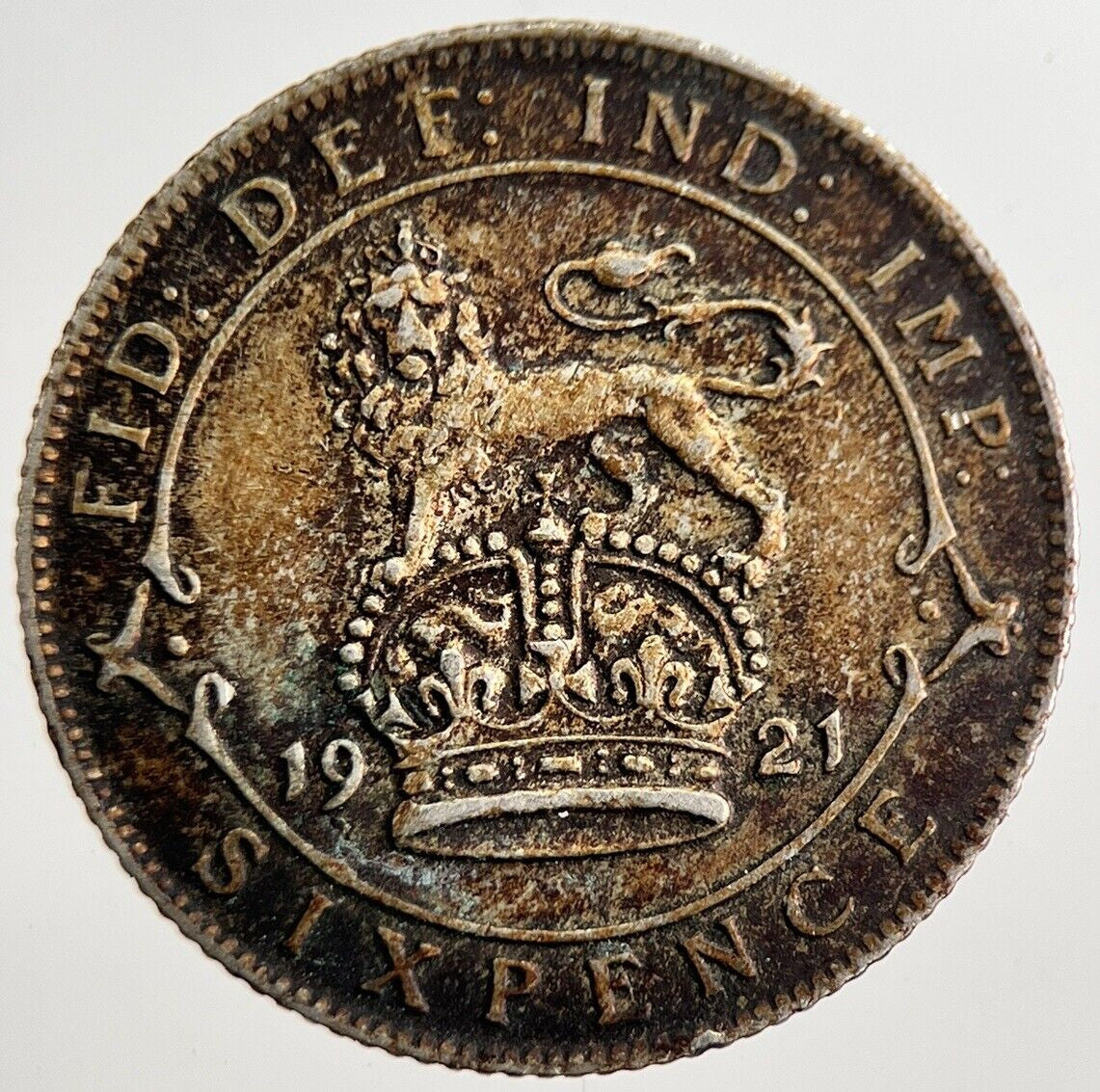 1921 George V Sixpence Silver Coin | Very High Grade | a8551