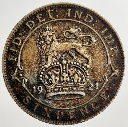 1921 George V Sixpence Silver Coin | Very High Grade | a8551