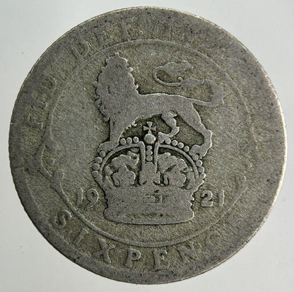 1921 George V Sixpence Silver Coin | Fair Grade