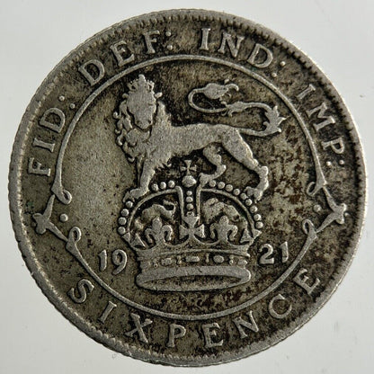 1921 George V Sixpence Silver Coin | Fine Collectable Grade
