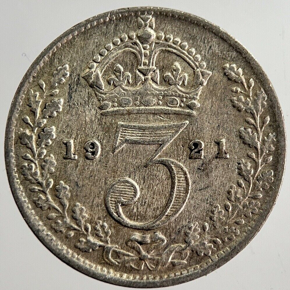 1921 George V Threepence Silver Coin | Very High Grade | a8575