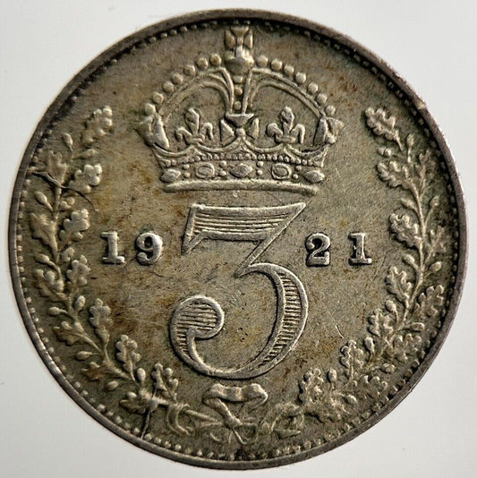 1921 George V Threepence Silver Coin | Very High Grade | a3713