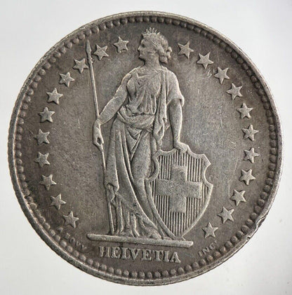 1921 Switzerland Swiss 2 Franc Silver Coin | Fine Collectable Grade