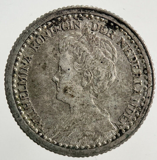 1921 Netherlands 10 Cents Silver Coin | Fine Collectable Grade