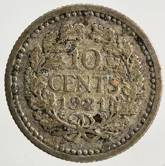 1921 Netherlands 10 Cents Silver Coin | Collectable Grade