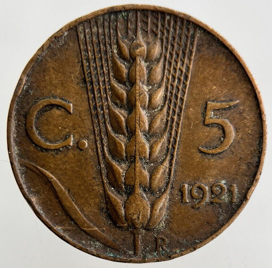 1921 Italy 5 Centesimi Coin | Fine Collectable Grade