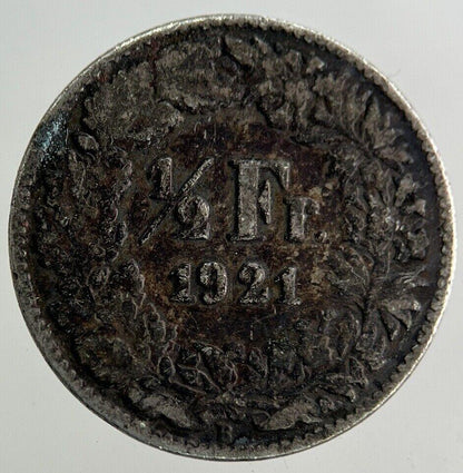 1921 Switzerland Swiss 1/2 Half Franc Silver Coin | Collectable Grade