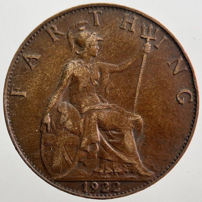 1922 George V Farthing Coin | Fine Collectable Grade | a7193