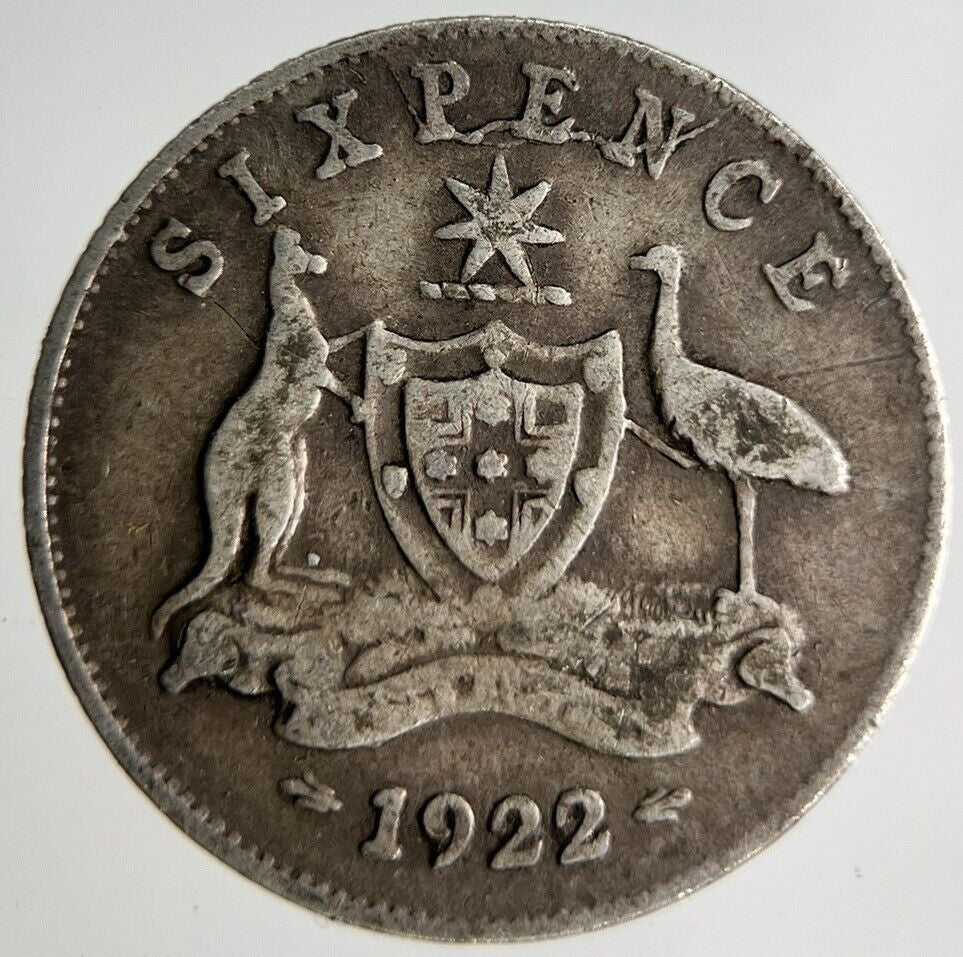 1922 Australia Sixpence Silver Coin | Collectable Grade