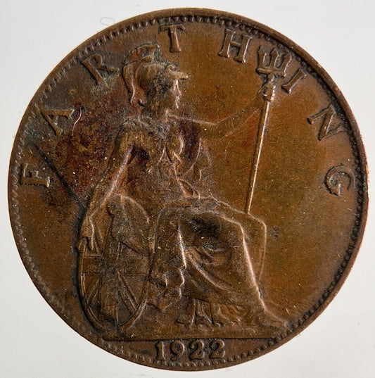 1922 George V Farthing Coin | Fine Collectable Grade