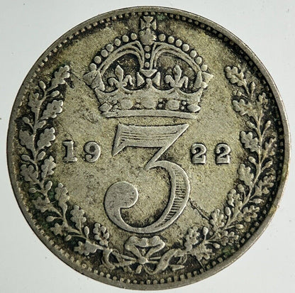 1922 George V Threepence Silver Coin | Fine Collectable Grade