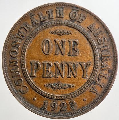 1923 Australia One Penny Coin | Fine Collectable Grade | a5655
