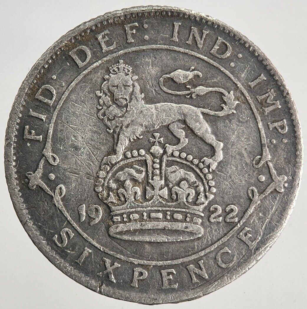 1922 George V Sixpence Silver Coin | Fine Collectable Grade | a9942