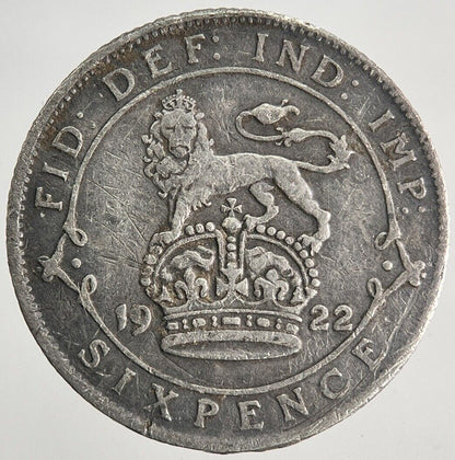 1922 George V Sixpence Silver Coin | Fine Collectable Grade | a9942