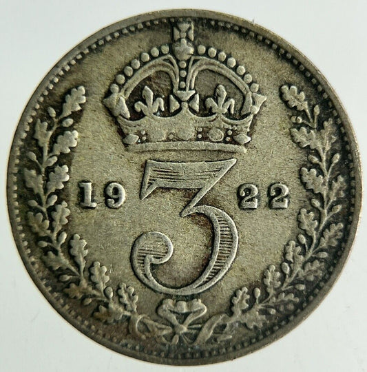 1922 George V Threepence Silver Coin | Fine Collectable Grade
