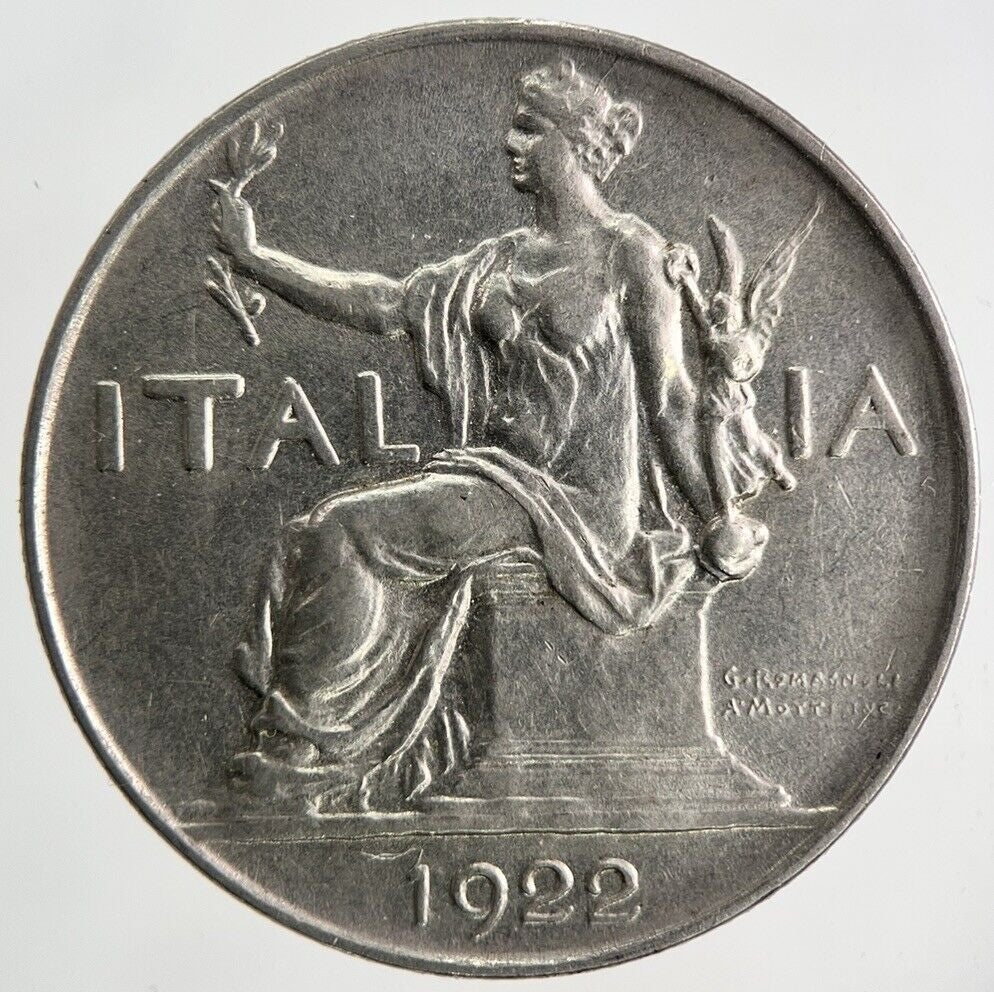 1922 Italy 1 Lira Coin | Fine Collectable Grade