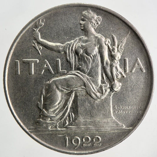 1922 Italy 1 Lira Coin | Fine Collectable Grade