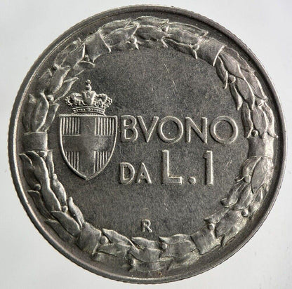 1922 Italy 1 Lira Coin | Fine Collectable Grade