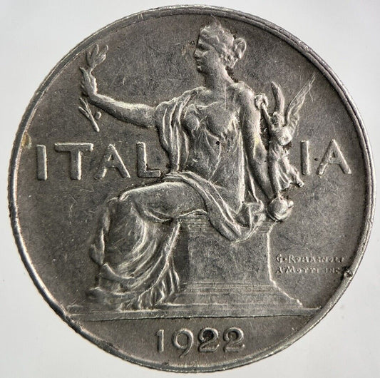 1922 Italy 1 Lira Coin | Fine Collectable Grade