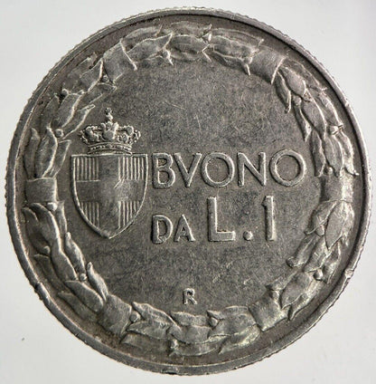 1922 Italy 1 Lira Coin | Fine Collectable Grade