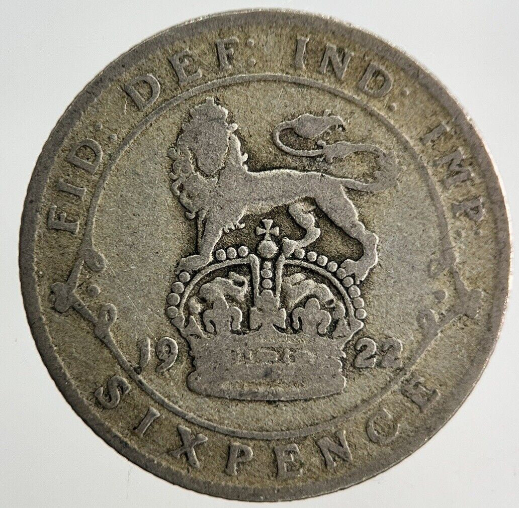 1922 George V Sixpence Silver Coin | Fair Grade