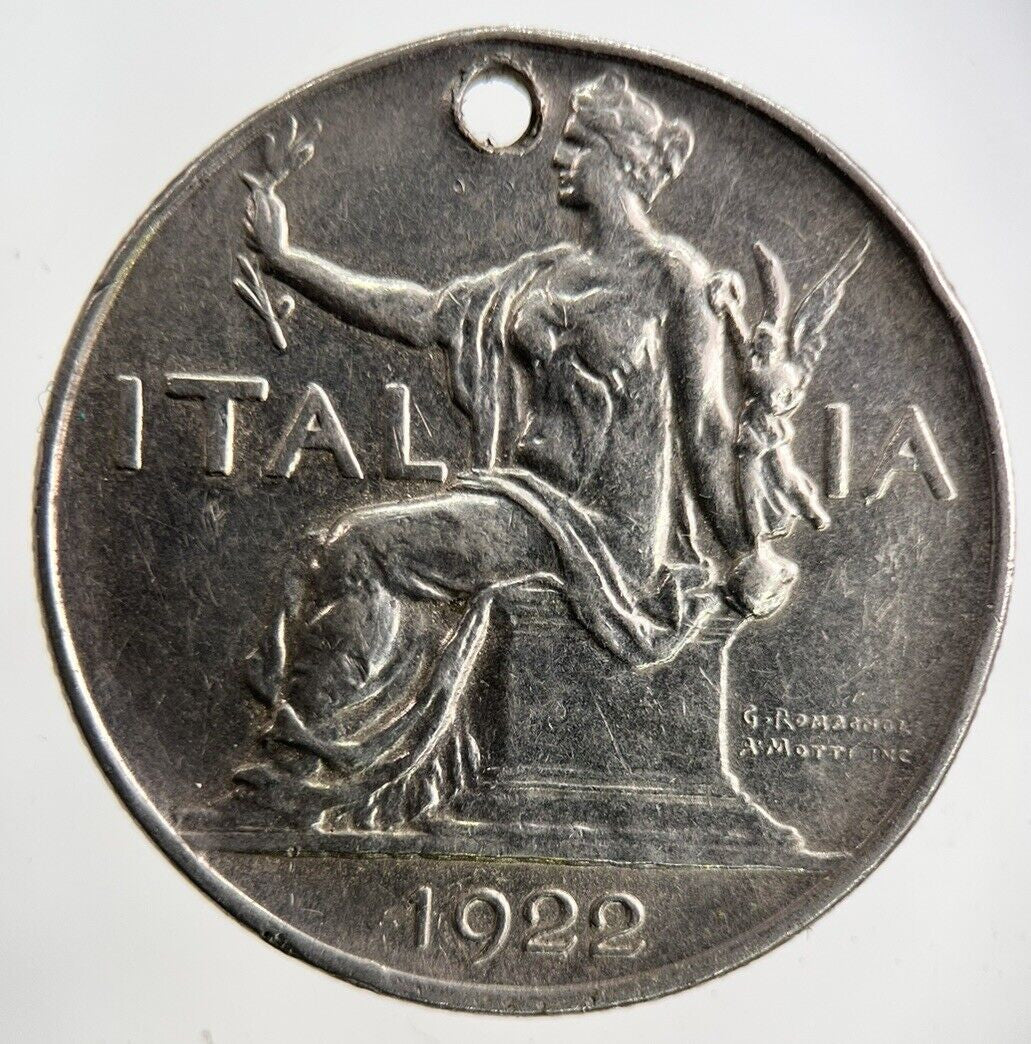 1922 Italy 1 Lira Coin | Fine Collectable Grade
