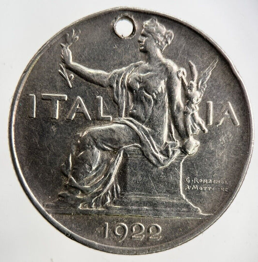 1922 Italy 1 Lira Coin | Fine Collectable Grade