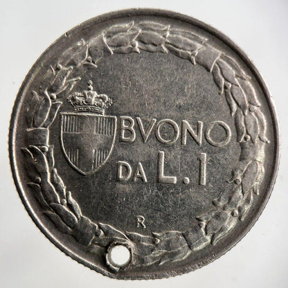 1922 Italy 1 Lira Coin | Fine Collectable Grade