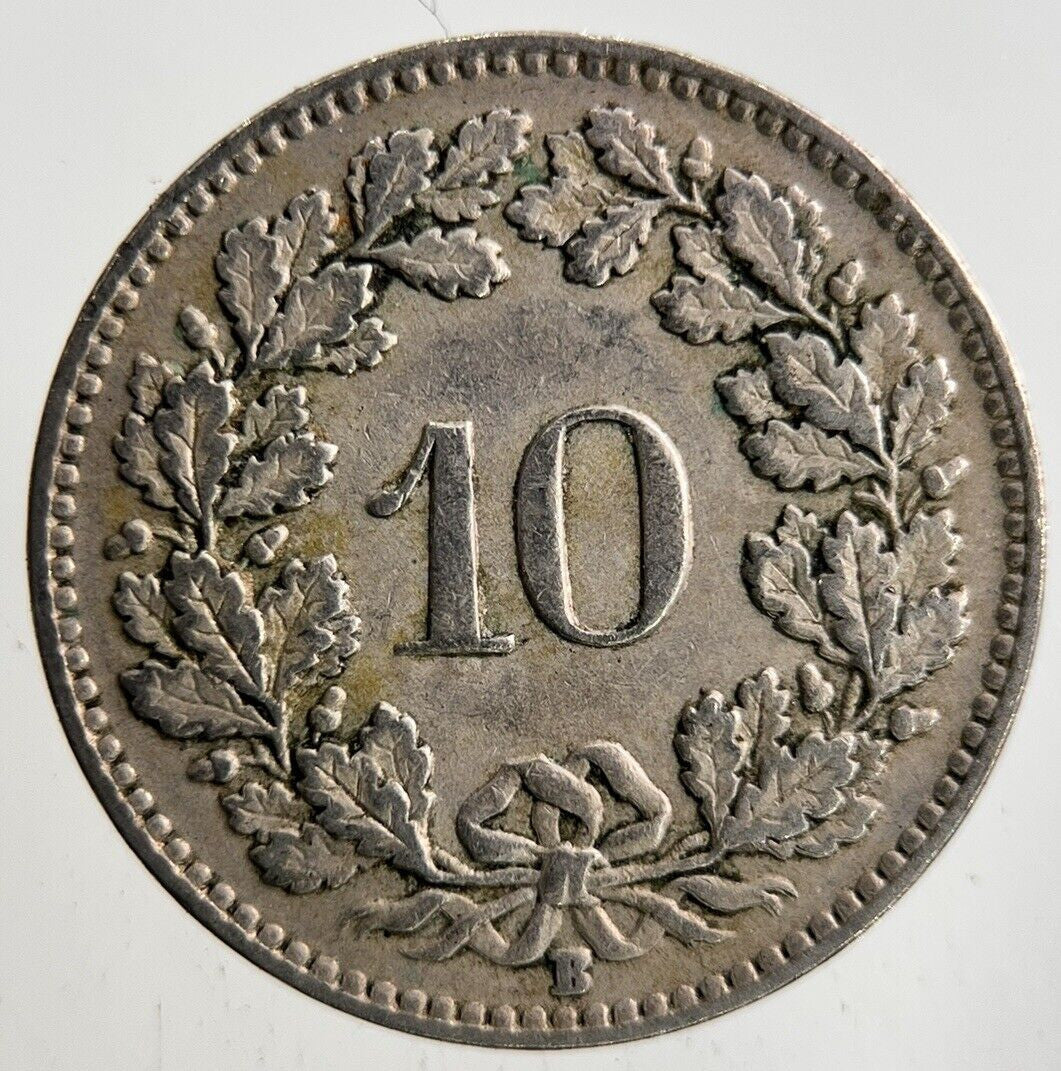 1922 Switzerland Swiss 10 Rappen Coin | Fine Collectable Grade