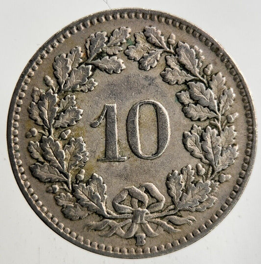 1922 Switzerland Swiss 10 Rappen Coin | Fine Collectable Grade