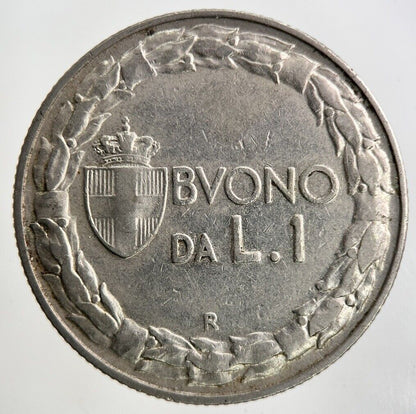 1922 Italy 1 Lira Coin | Fine Collectable Grade