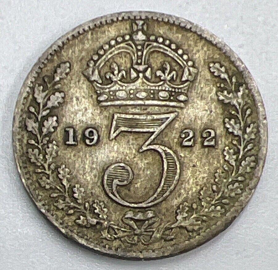 1922 George V Threepence | British Silver Coin | Fine Collectable Grade | a1532