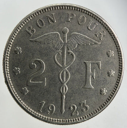 1923 Belgium 2 Francs Coin | Fine Collectable Grade