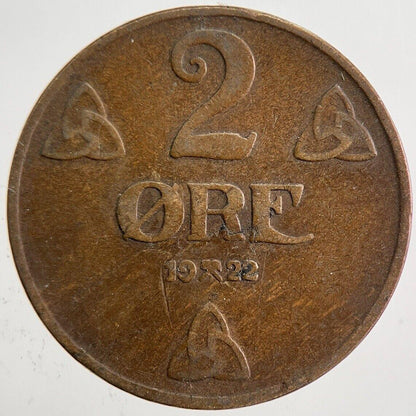 1922 Norway 2 Ore Coin | Fine Collectable Grade | a4944