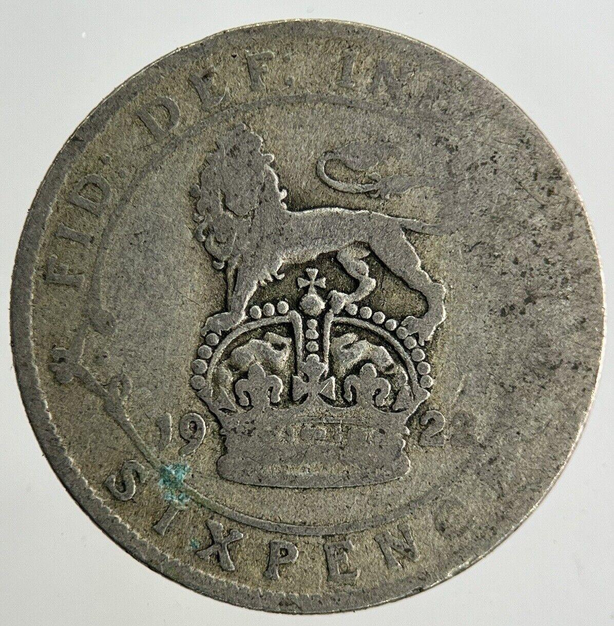 1922 George V Sixpence Silver Coin | Fair Grade