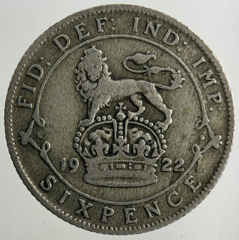 1922 George V Sixpence Silver Coin | Fine Collectable Grade