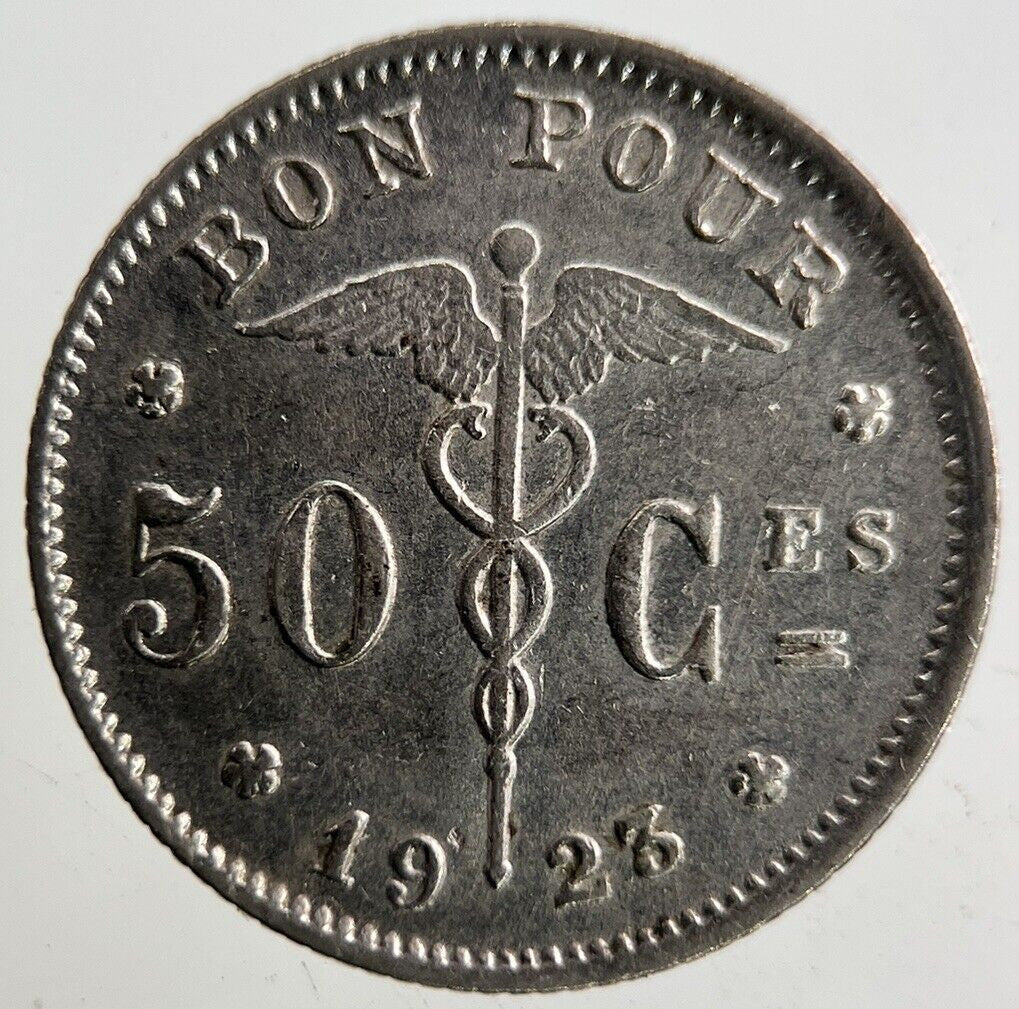 1923 Belgium 50 Centimes Coin | Fine Collectable Grade